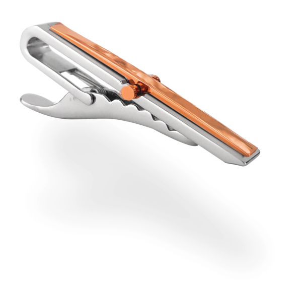 Silver-Rose Shield Tie Bar