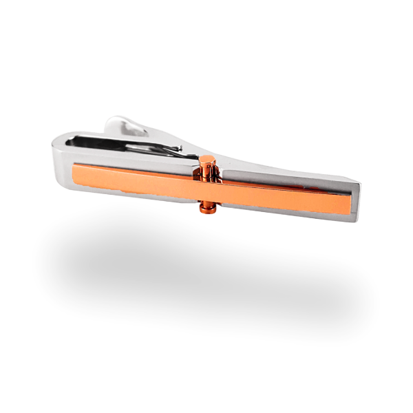 Silver-Rose Shield Tie Bar