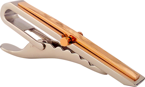 Silver-Rose Shield Tie Bar